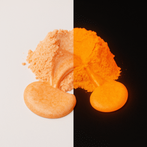 Pomarańczowy pigment GLOW świecący w ciemności do żywicy epoksydowej Resinvolt – luminous orange glow pigment powder for epoxy resin art