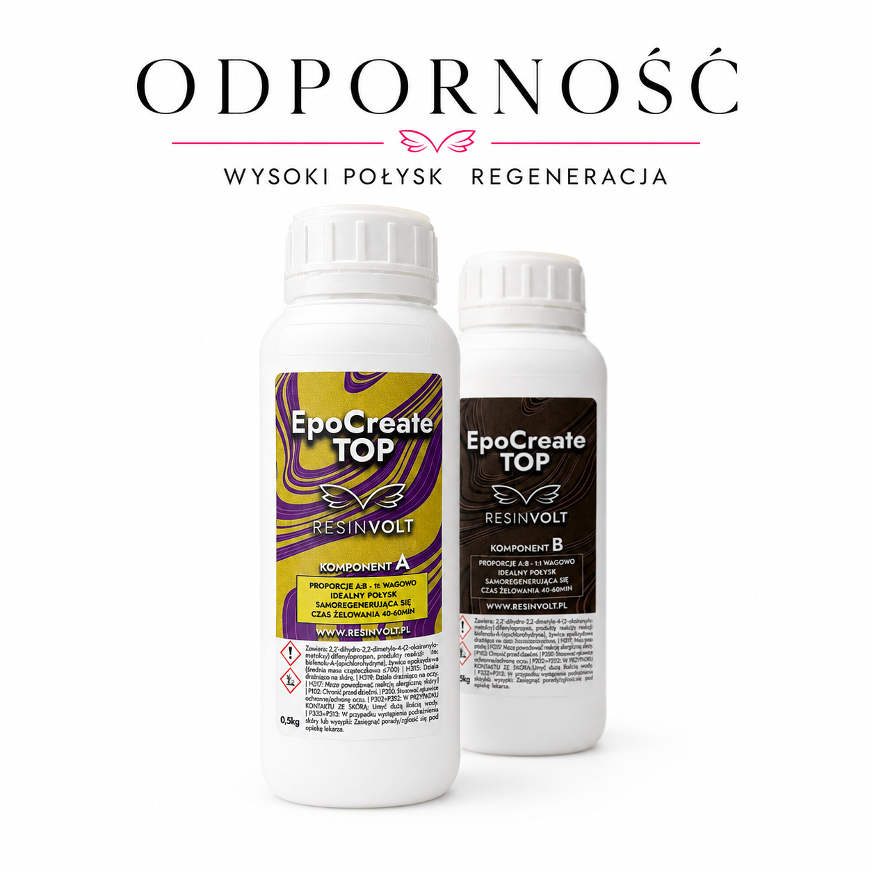 Zestaw EpoCreate TOP 1 kg żywica do cienkich warstw wykończeniowych, wysoki połysk i regeneracja drobnych śladów