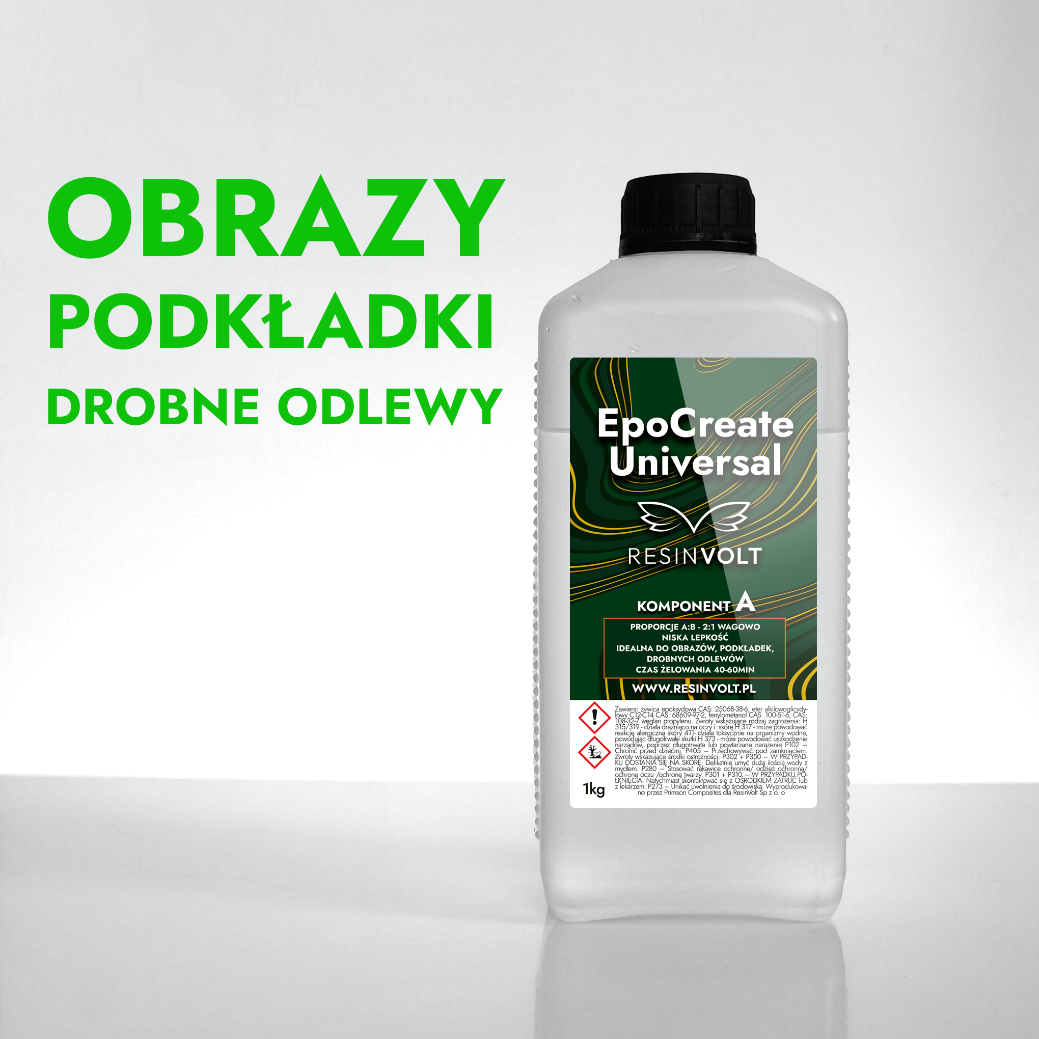 Żywica epoksydowa EpoCreate Universal do obrazów, podkładek, małych form i drobnych odlewów Resinvolt