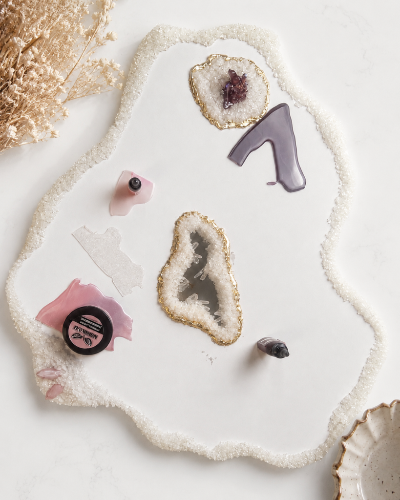obraz geode dobór kolorów pigmentów Resinvolt Pigment perłowy do geode Resinvolt