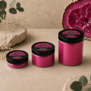 Pigment perłowy magenta do żywicy epoksydowej Resinvolt - efekt intensywnego blasku w proszku i po wymieszaniu z żywicą